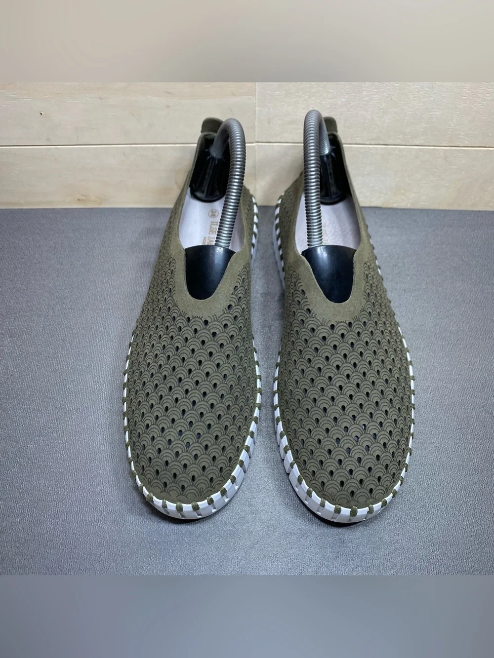 Ilse Jacobsen Tulip Platforms Olive Green Women's Size 8 Shoes EU38 Slip-Ons